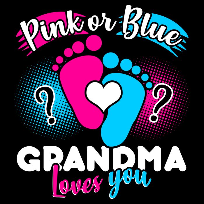 Pink or Blue Grandma Loves You Drawstring Bag