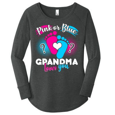 Pink or Blue Grandma Loves You Women's Perfect Tri Tunic Long Sleeve Shirt