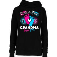 Pink or Blue Grandma Loves You Womens Funnel Neck Pullover Hood