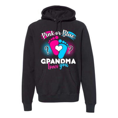 Pink or Blue Grandma Loves You Premium Hoodie