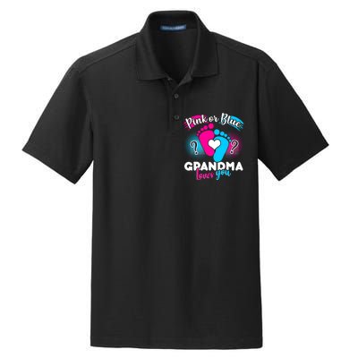 Pink or Blue Grandma Loves You Dry Zone Grid Polo