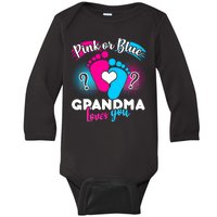 Pink or Blue Grandma Loves You Baby Long Sleeve Bodysuit