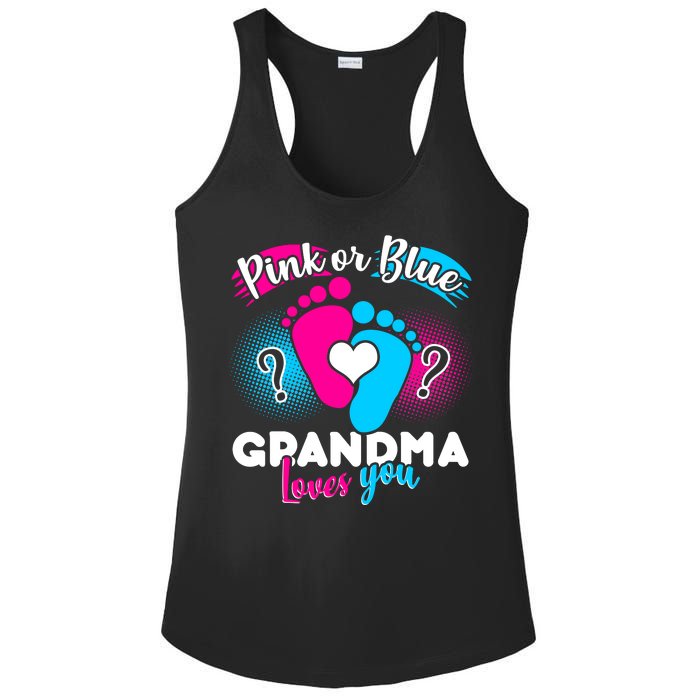 Pink or Blue Grandma Loves You Ladies PosiCharge Competitor Racerback Tank