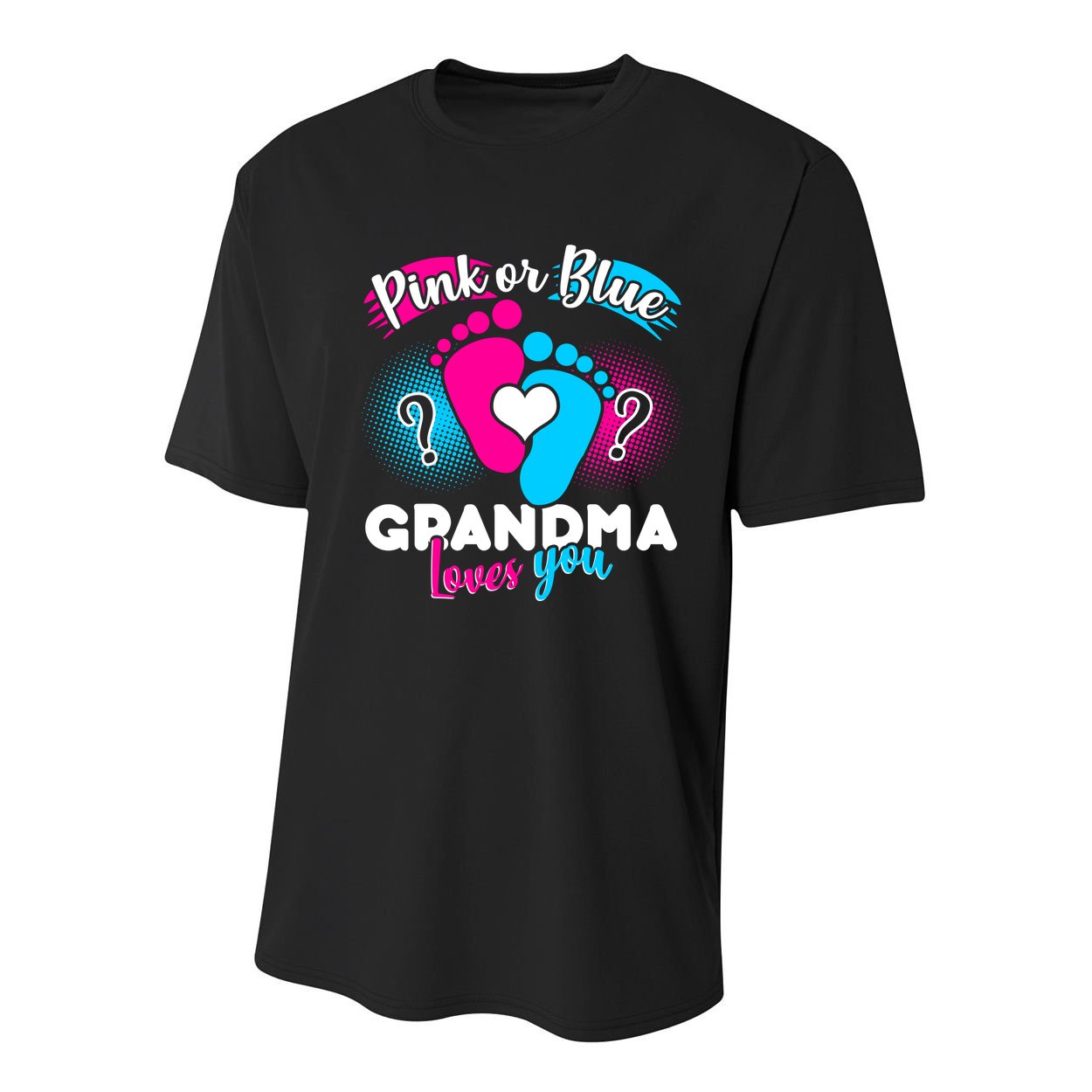 Pink or Blue Grandma Loves You Youth Performance Sprint T-Shirt