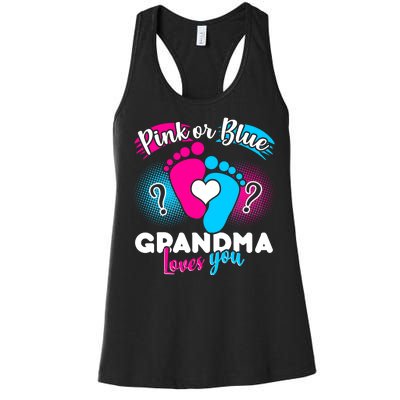 Pink or Blue Grandma Loves You Women's Racerback Tank