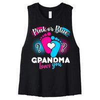 Pink or Blue Grandma Loves You Women's Racerback Cropped Tank