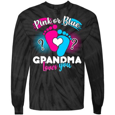 Pink or Blue Grandma Loves You Tie-Dye Long Sleeve Shirt