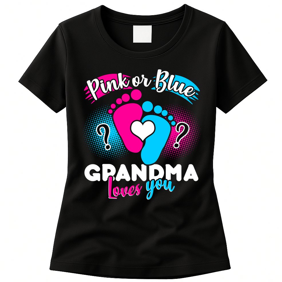 Pink or Blue Grandma Loves You Womens T-Shirt