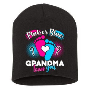 Pink or Blue Grandma Loves You Short Acrylic Beanie