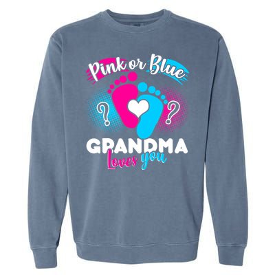 Pink or Blue Grandma Loves You Garment-Dyed Sweatshirt