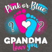 Pink or Blue Grandma Loves You Cotton Canvas Backpack
