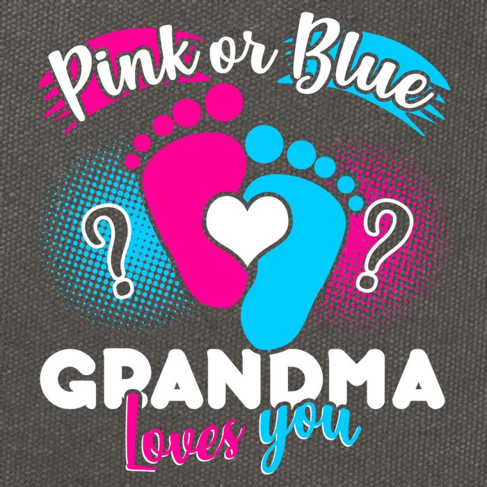 Pink or Blue Grandma Loves You Cotton Canvas Backpack