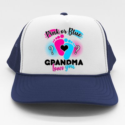 Pink or Blue Grandma Loves You Trucker Hat