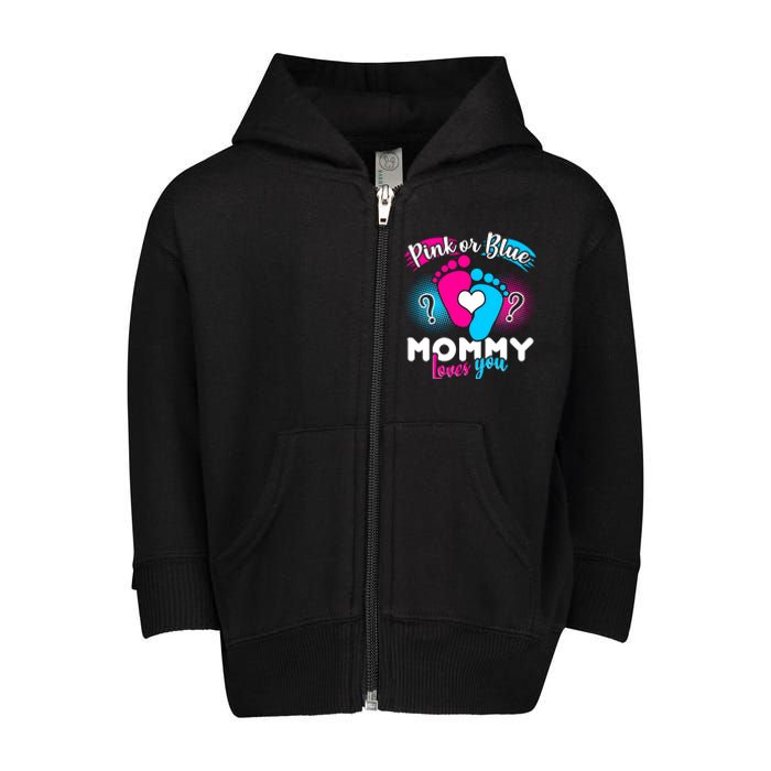 Pink or Blue Mommy Loves You Toddler Zip Fleece Hoodie