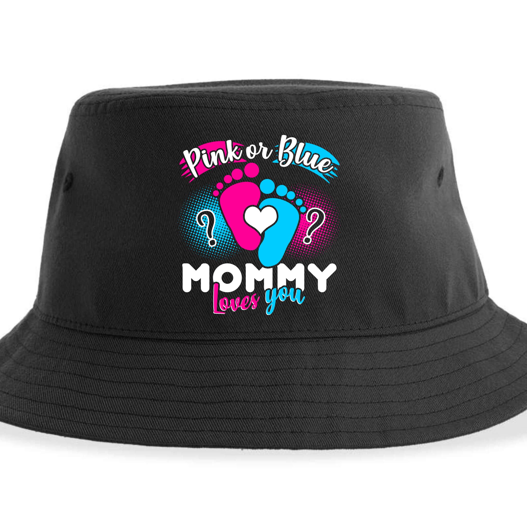 Pink or Blue Mommy Loves You Sustainable Bucket Hat