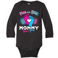 Pink or Blue Mommy Loves You Baby Long Sleeve Bodysuit