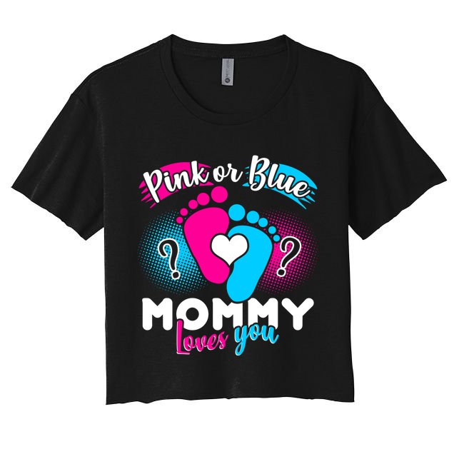 Pink or Blue Mommy Loves You Crop Top