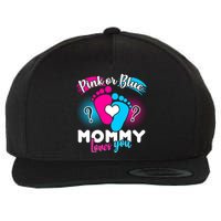 Pink or Blue Mommy Loves You Wool Snapback Cap