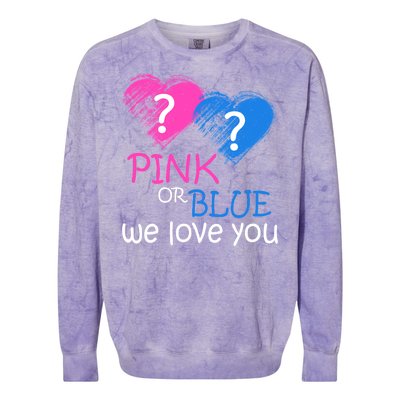 Pink or Blue We Love You Colorblast Crewneck Sweatshirt