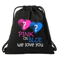 Pink or Blue We Love You Drawstring Bag
