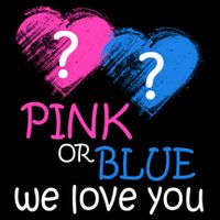 Pink or Blue We Love You Drawstring Bag