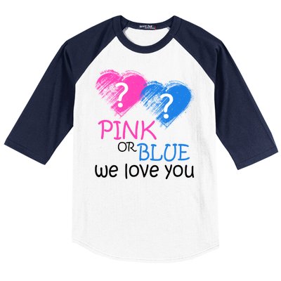 Pink or Blue We Love You Baseball Sleeve Shirt