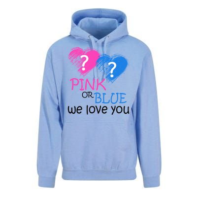 Pink or Blue We Love You Unisex Surf Hoodie