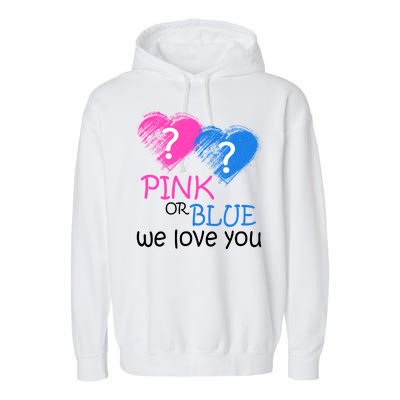 Pink or Blue We Love You Garment-Dyed Fleece Hoodie