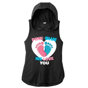 Pink Or Blue We Love You Gender Reval Ladies PosiCharge Tri-Blend Wicking Draft Hoodie Tank