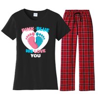 Pink Or Blue We Love You Gender Reval Women's Flannel Pajama Set