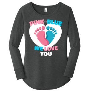 Pink Or Blue We Love You Gender Reval Women's Perfect Tri Tunic Long Sleeve Shirt