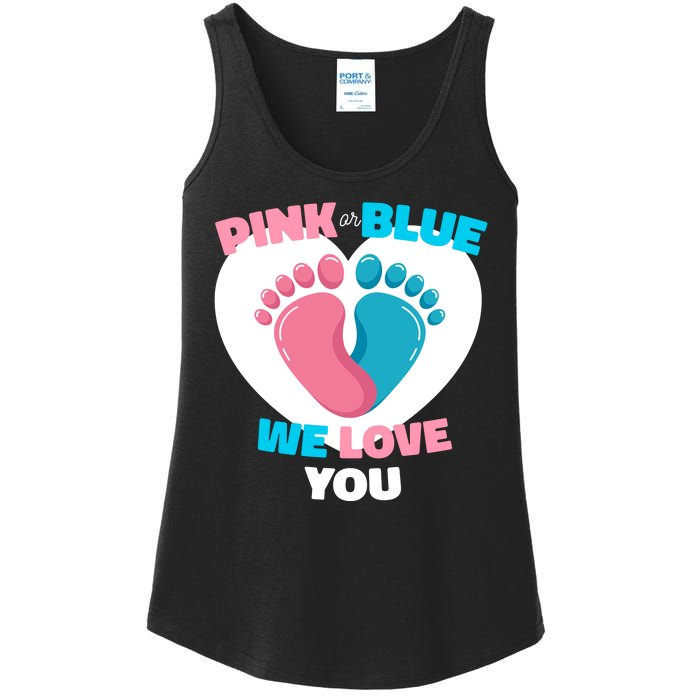 Pink Or Blue We Love You Gender Reval Ladies Essential Tank