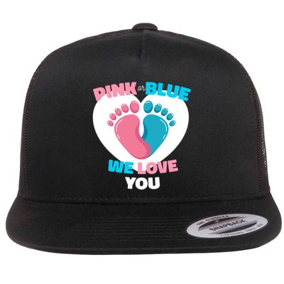 Pink Or Blue We Love You Gender Reval Flatbill Hat