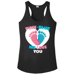 Pink Or Blue We Love You Gender Reval Ladies PosiCharge Competitor Racerback Tank