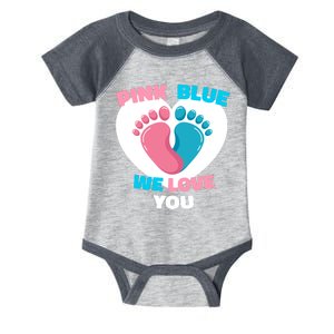 Pink Or Blue We Love You Gender Reval Infant Baby Jersey Bodysuit