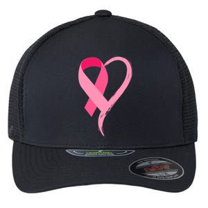 Pink Ribbon Of Love Breast Cancer Awareness Flexfit Unipanel Trucker Cap