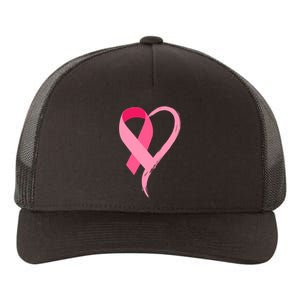 Pink Ribbon Of Love Breast Cancer Awareness Yupoong Adult 5-Panel Trucker Hat