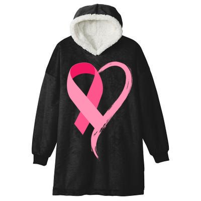 Pink Ribbon Of Love Breast Cancer Awareness Hooded Wearable Blanket