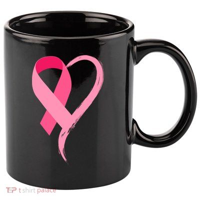 Pink Ribbon Of Love Breast Cancer Awareness 11oz C Handle Ceramic Mug