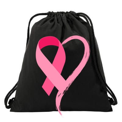 Pink Ribbon Of Love Breast Cancer Awareness Drawstring Bag