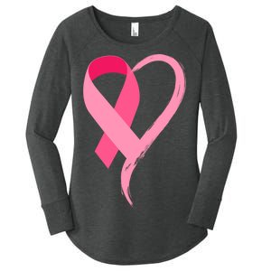 Pink Ribbon Of Love Breast Cancer Awareness Women's Perfect Tri Tunic Long Sleeve Shirt