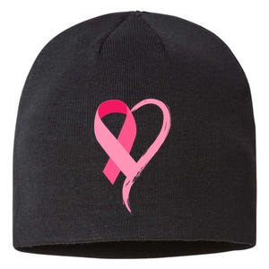 Pink Ribbon Of Love Breast Cancer Awareness Sustainable Beanie