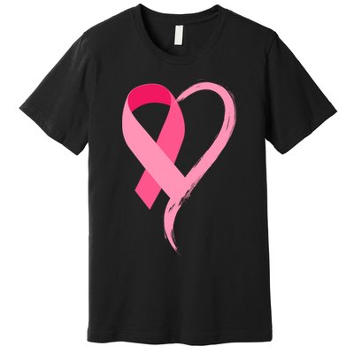 Pink Ribbon Of Love Breast Cancer Awareness Premium T-Shirt
