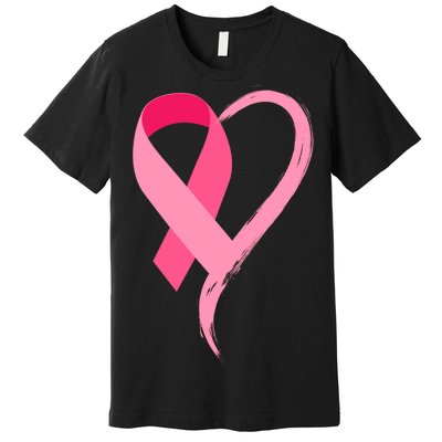 Pink Ribbon Of Love Breast Cancer Awareness Premium T-Shirt