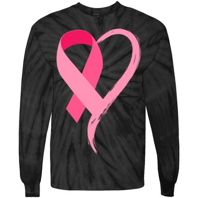 Pink Ribbon Of Love Breast Cancer Awareness Tie-Dye Long Sleeve Shirt