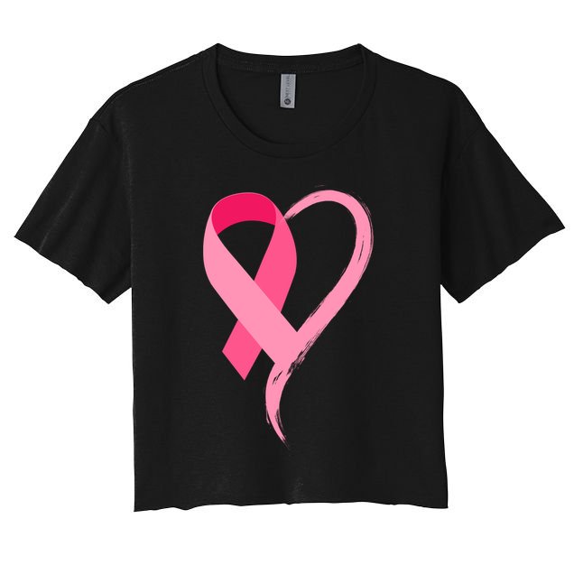 Pink Ribbon Of Love Breast Cancer Awareness Crop Top