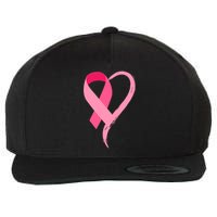 Pink Ribbon Of Love Breast Cancer Awareness Wool Snapback Cap