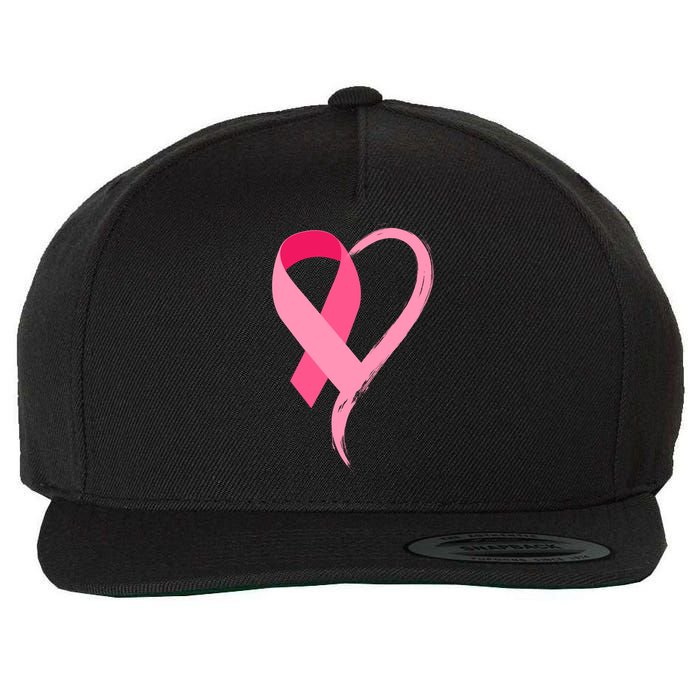 Pink Ribbon Of Love Breast Cancer Awareness Wool Snapback Cap