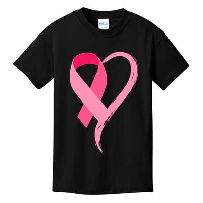 Pink Ribbon Of Love Breast Cancer Awareness Kids T-Shirt