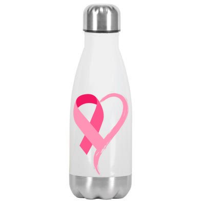 Pink Ribbon Of Love Breast Cancer Awareness Stainless Steel Insulated Water Bottle